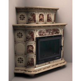 Каминная облицовка КимрПечь Прованс угловая двухъярусная Звери